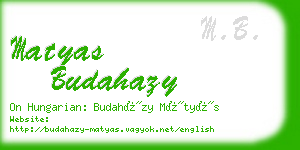 matyas budahazy business card
